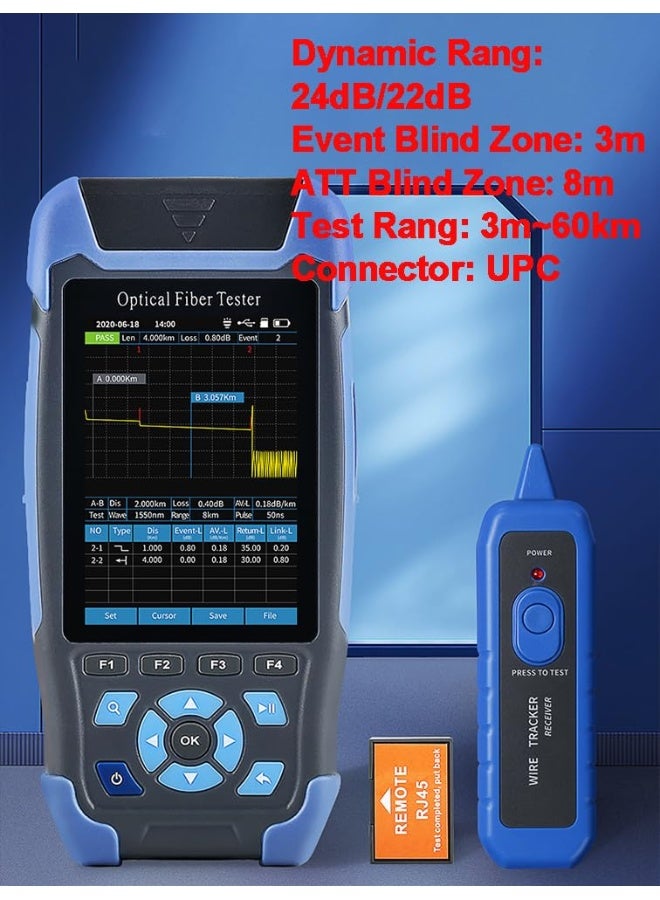 Mini-Pro 1310/1550nm OTDR Multi-Function Built in OPM/OLS / RJ45 Test/VFL Test Range 5m-60Km Dynamic Range 24dB/22dB Connector UPC With FC/APC-FC/UPC-SX