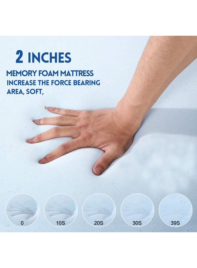 Visco Mattress Topper With Removable Knitted Cover Memory Foam White