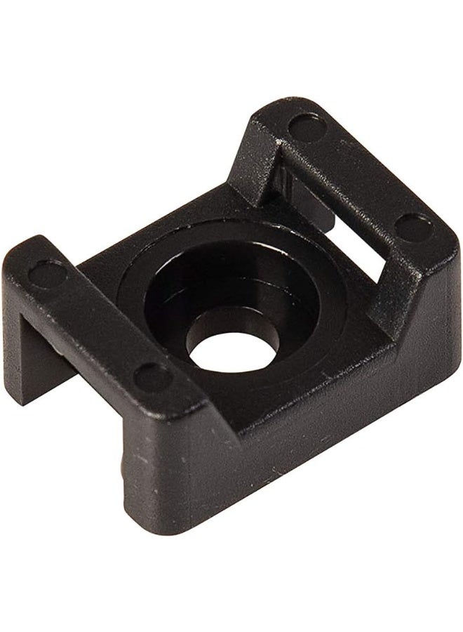 100 Pack of Black Screw Mount Cable Tie Bases - Cable Ties up to 5mm Wide - 4mm (M4) Screw Hole - Saddle Mount Cable Tie Fixings