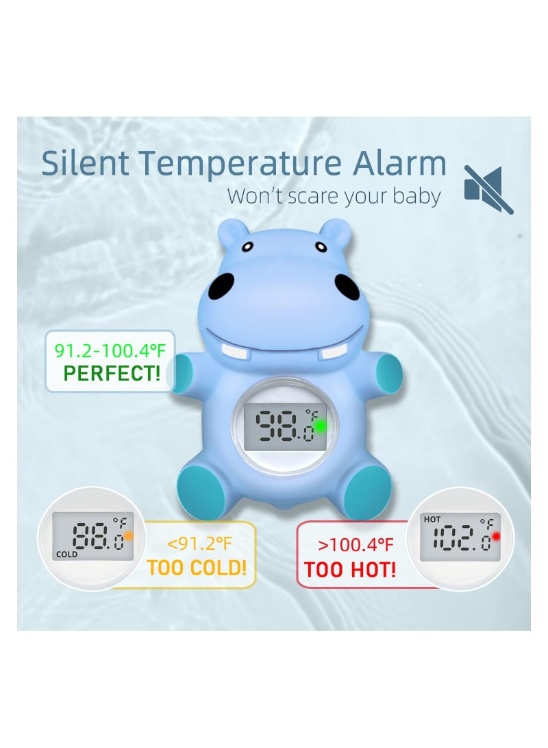 Baby Bath Thermometer for Newborns, Floating Hippo Water Temperature Monitor for Toddlers, Essential Bathing Tool for Safe Bathing, Perfect Gift for Moms and Kids.