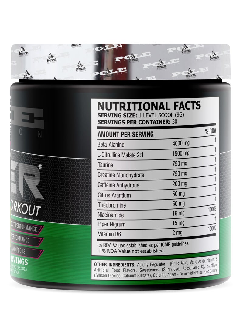 Teazer Explosive Pre-Workout Green Apple Food Supplement 30 Servings
