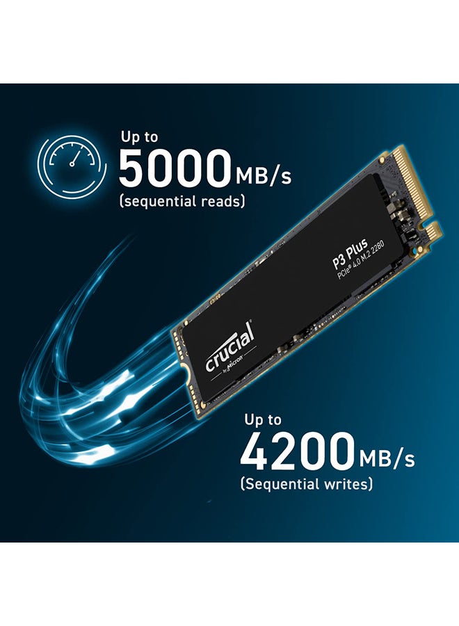 Crucial P3 Plus 4TB PCIe 4.0 3D NAND NVMe M.2 SSD, up to 5000MB/s - CT4000P3PSSD8 4 TB