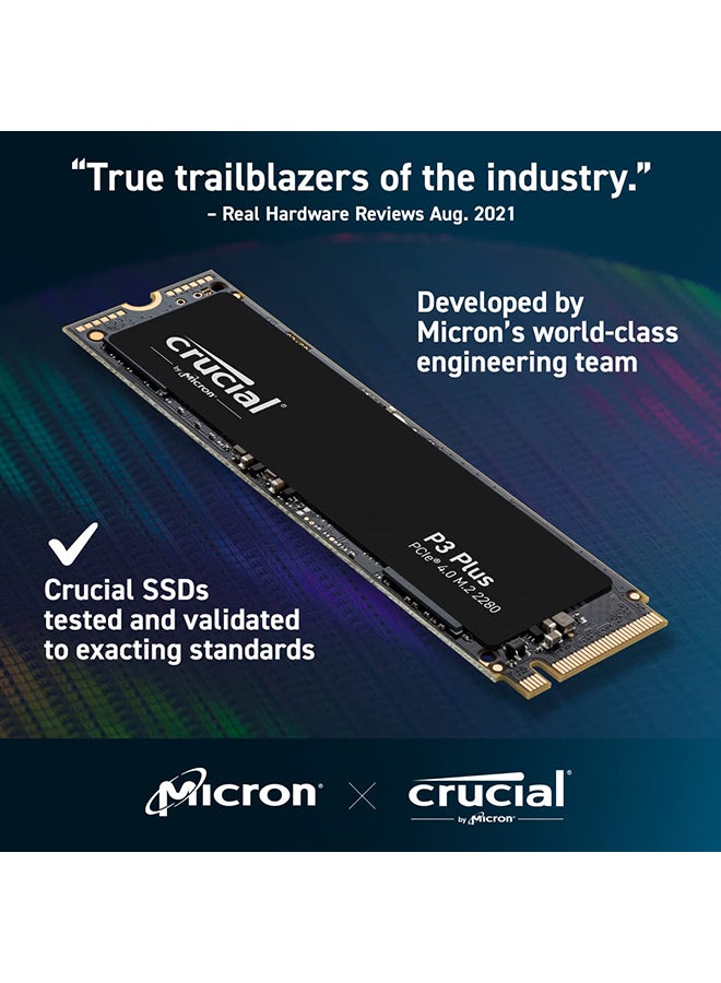 Crucial P3 Plus 4TB PCIe 4.0 3D NAND NVMe M.2 SSD, up to 5000MB/s - CT4000P3PSSD8 4 TB