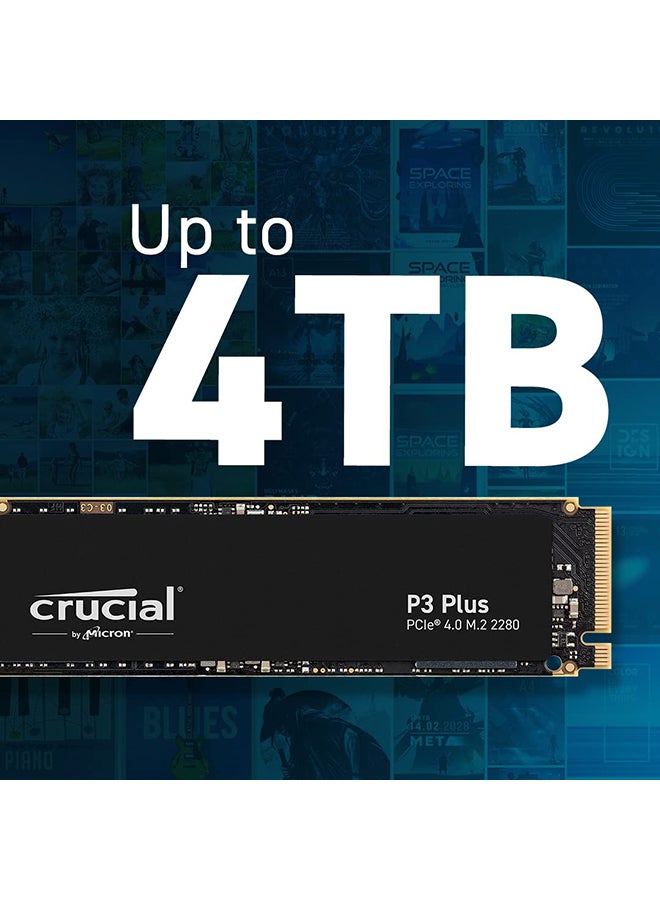 Crucial P3 Plus 4TB PCIe 4.0 3D NAND NVMe M.2 SSD, up to 5000MB/s - CT4000P3PSSD8 4 TB