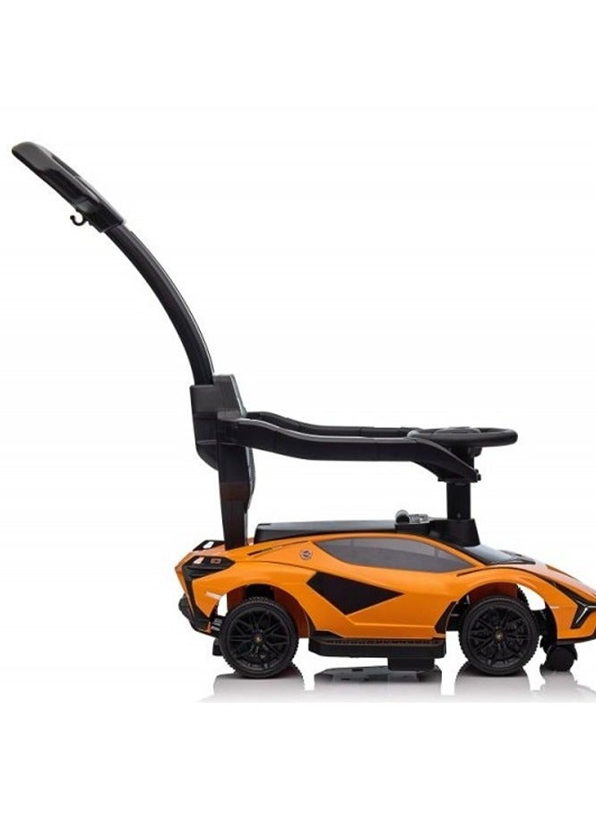 Lamborghini Ride on Push Car Walking Toy Stroller with USB Port-Orange