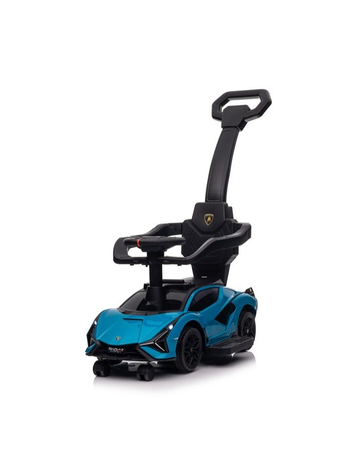 Lamborghini Ride on Push Car Walking Toy Stroller with USB Port-Blue