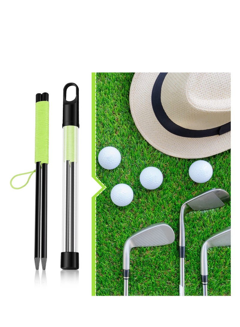 Golf Putting Aid String Guide, 2 Pieces with Pegs, Golf Putting Training Aid for Alignment and Practice, Putting String Line for Trainer, Indoor Practice (Green)