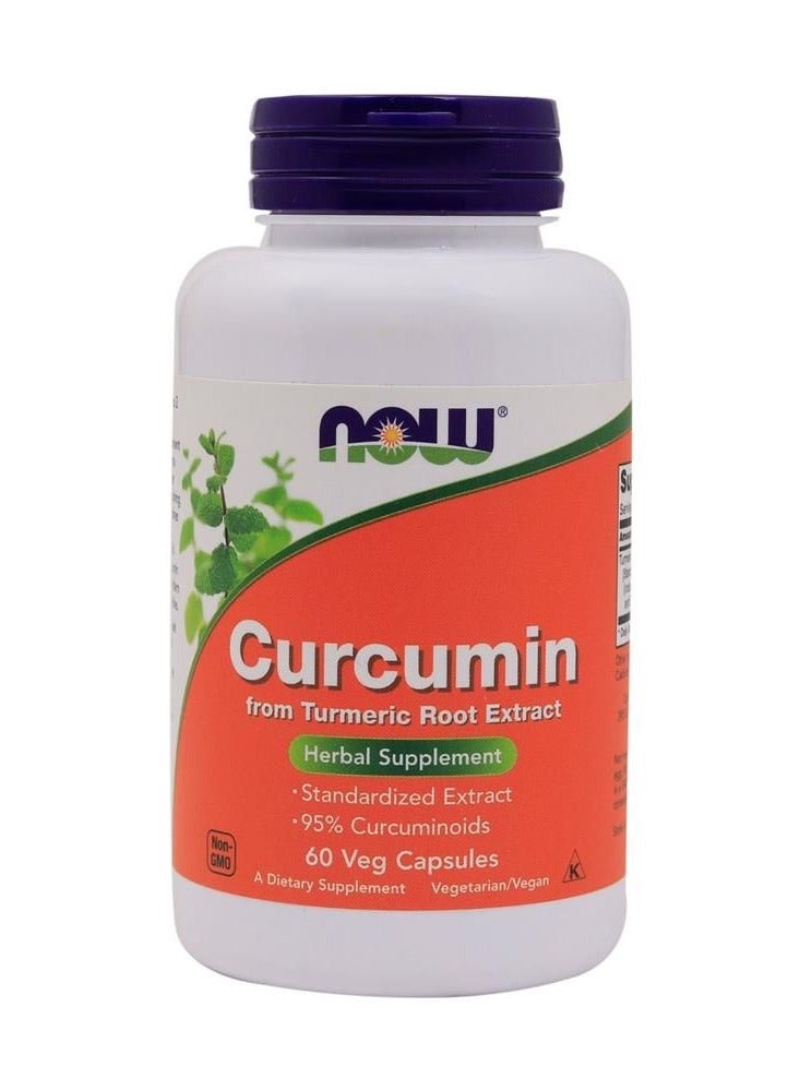 Now Curcumin Herbal Supplement - Gmo Free, Gluten Free, Vegan 60S Cap