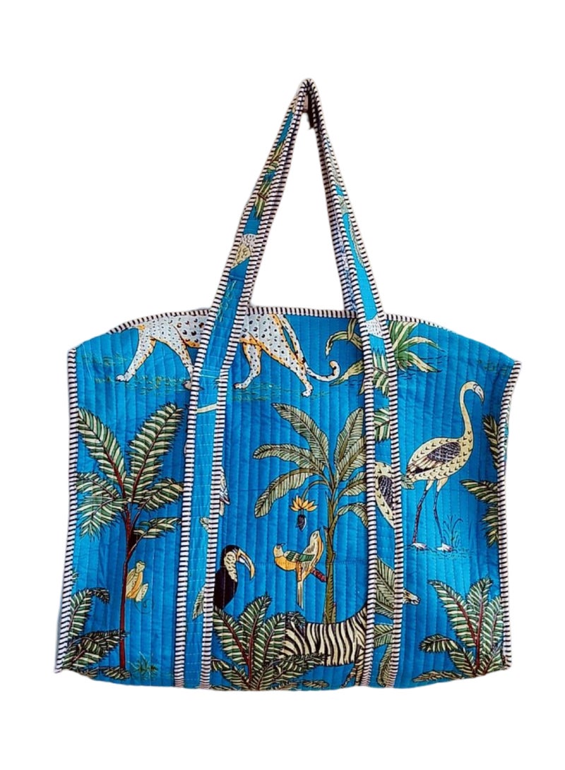 rangrez Women & Man Beautiful Handicrafted Printed Cotton Grocery Shopping Bag | Shoulder Bag | Cotton Tote Bag | Travel Tote Bags | Beach Bag | 18x5.5x16 Inch