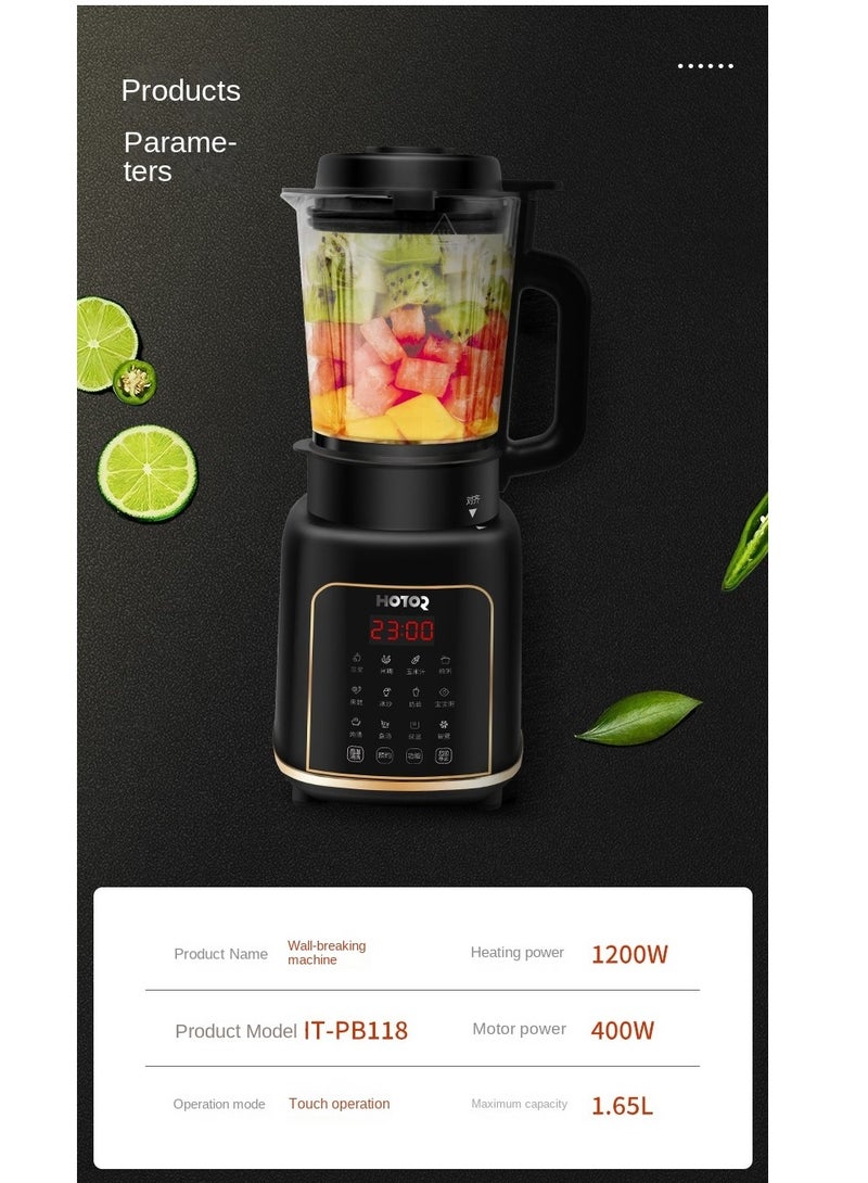 Multifunctional food machine including Blender Smoothie Maker Juicer Grinder With Touchscreen Automatic Heating 24-Hour Intelligent Resvervation 1200W 1.65L