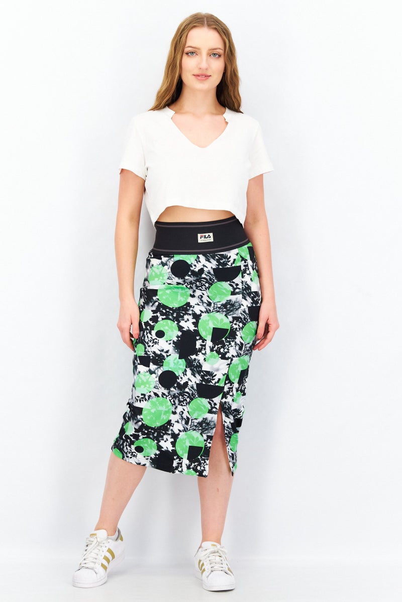 Women Sportswear Fit High Waist Skirt, Black Combo