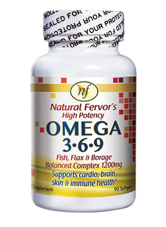 High Potency Omega 3.6.9 Fish Oil Flax Seed And Borage Balanced Complex 2400 Mg 90 Softgel