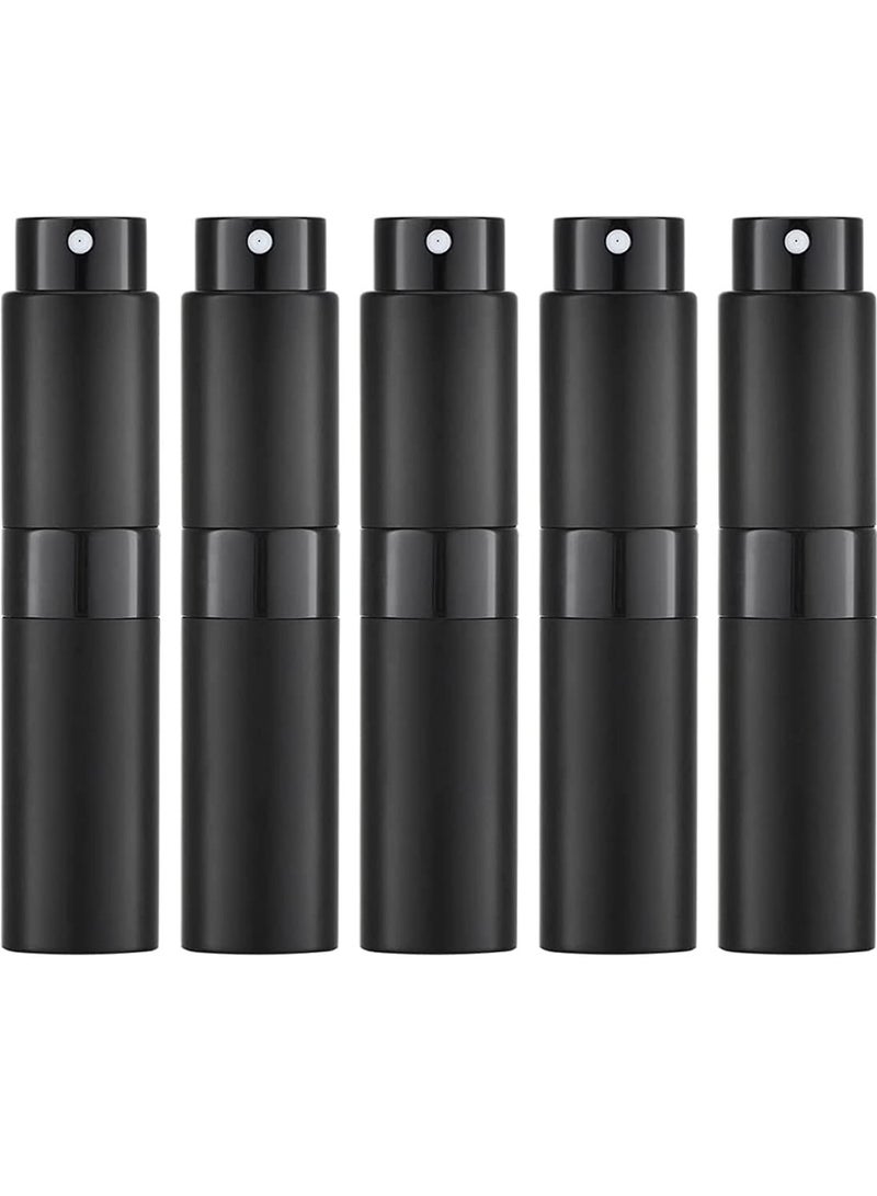 travel cologne bottle, 5PCS 8ml Travel Perfume Atomizer Refillable, Mini Cologne Spray Bottle Empty, Small Aftershave Sprayer for Liquid Dispenser (Black)