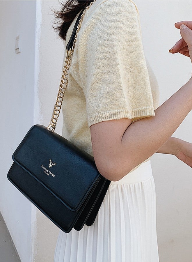 Women's Fashionable Korean Version Shoulder Bag, Ladies Minimalist Design Crossbody Bag Sling Bag Side Bag, Chain Small Square Bag Gift Bag for College Students and Teenagers