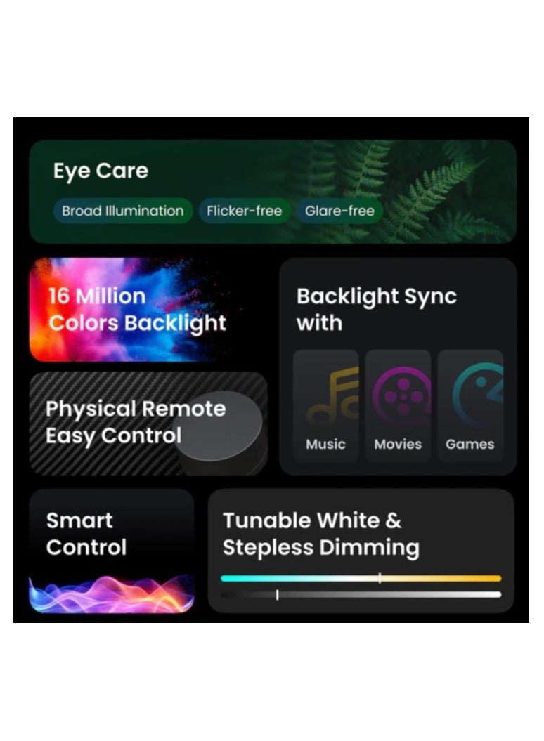 Yeelight LED Screen Light Bar Pro | With Adaptor | Voice Control | WiFi 2.4GHz connectivity | Android and iOS compatible | Warm 390K light color | 25,000-hour lifespan