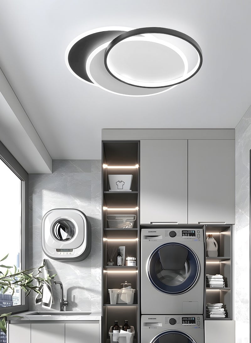 LED Ceiling Light Fixtures - Modern Dimmable Flush Mount Ceiling Light for Living Room, 20x16 Inch Round Shape with Three Color Temperature, 56W 3000K 4000K 6000K - Remote Control