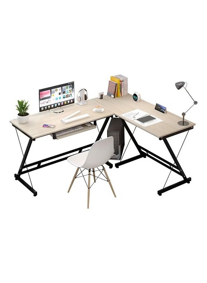 Modern L-Shaped Computer Desk, Desk With Keyboard Tray