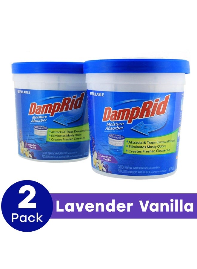 Lavender Vanilla Refillable Moisture Absorber 105 Oz Cups 2 Pack Traps Moisture For Fresher Cleaner Air