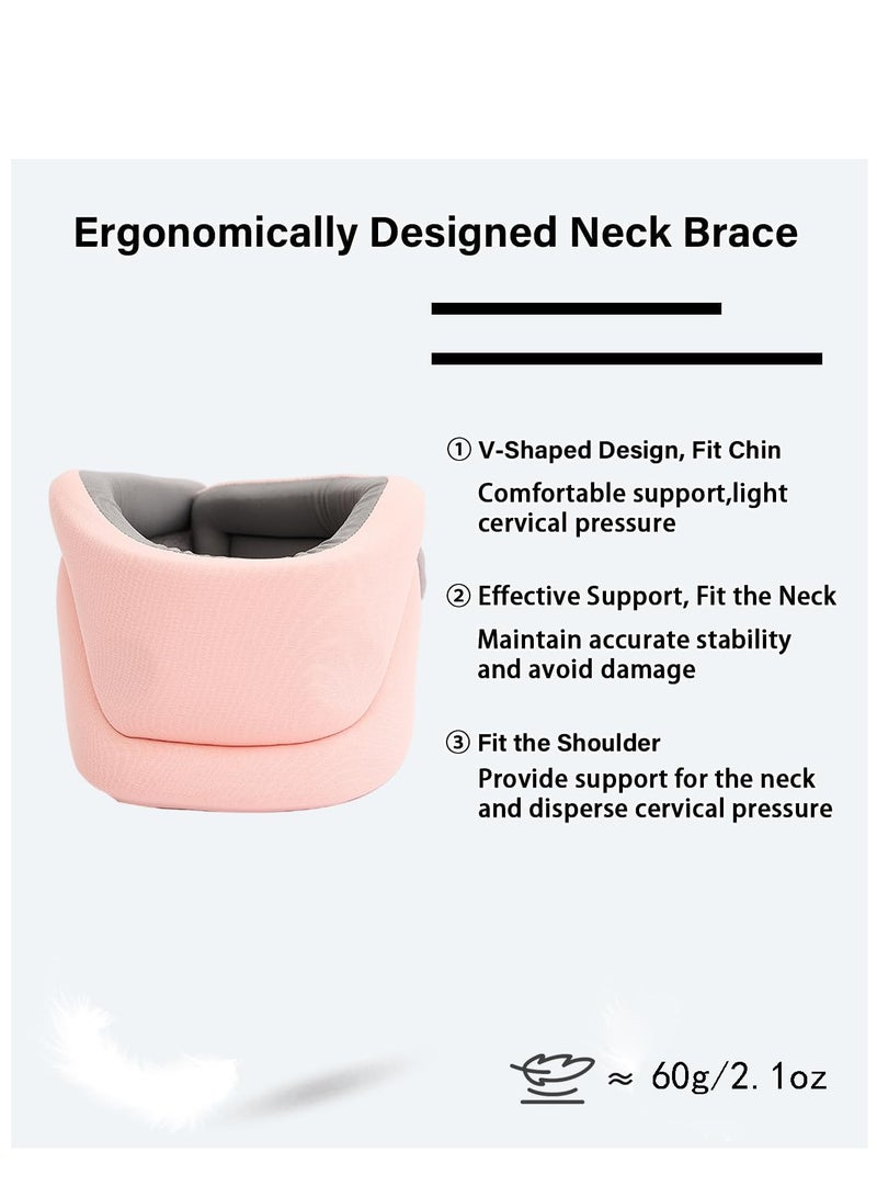 Cervicorrect Neck Brace, Neck Support Collar for Sleeping Anti Snoring Devices, Soft Cervical Collar for Neck Pain Relief and Support, for Reduce Snoring and Relief of Cervical Spine Pressure (Pink)