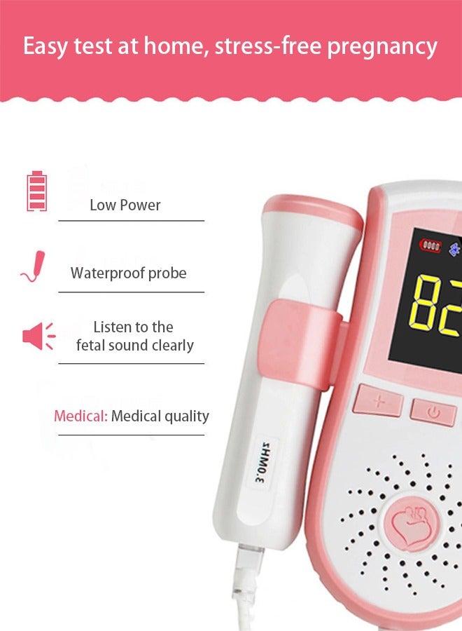 Ultrasound Doppler Fetal Heart Rate Monitor, Prenatal Heartrate Monitor, with LCD Screen