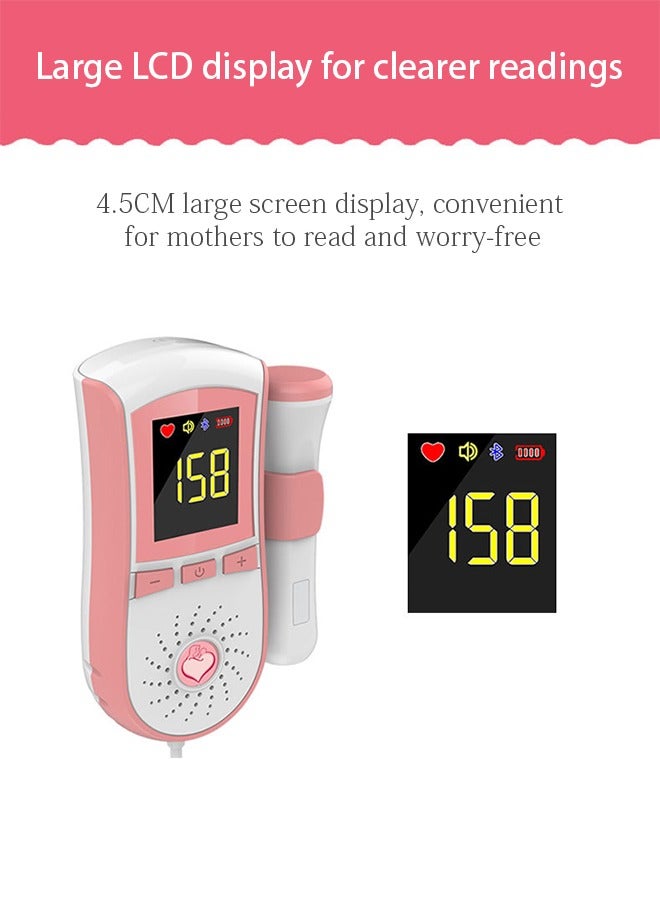 Ultrasound Doppler Fetal Heart Rate Monitor, Prenatal Heartrate Monitor, with LCD Screen