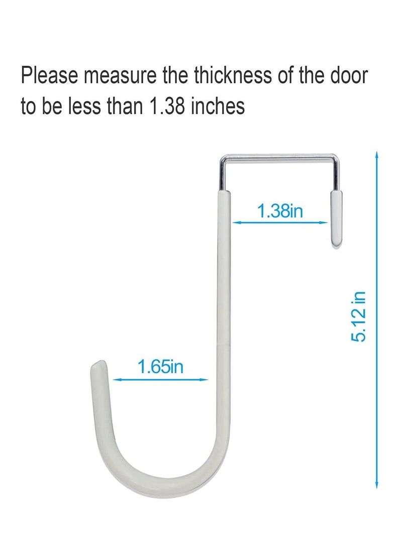 Over the Door Hook, 6 Pack Sturdy Metal Over Door Hook, Fitting Two Sized Doors, Door Hangers and Over The Door Hooks for Hanging Clothes, Towels, Coats and More