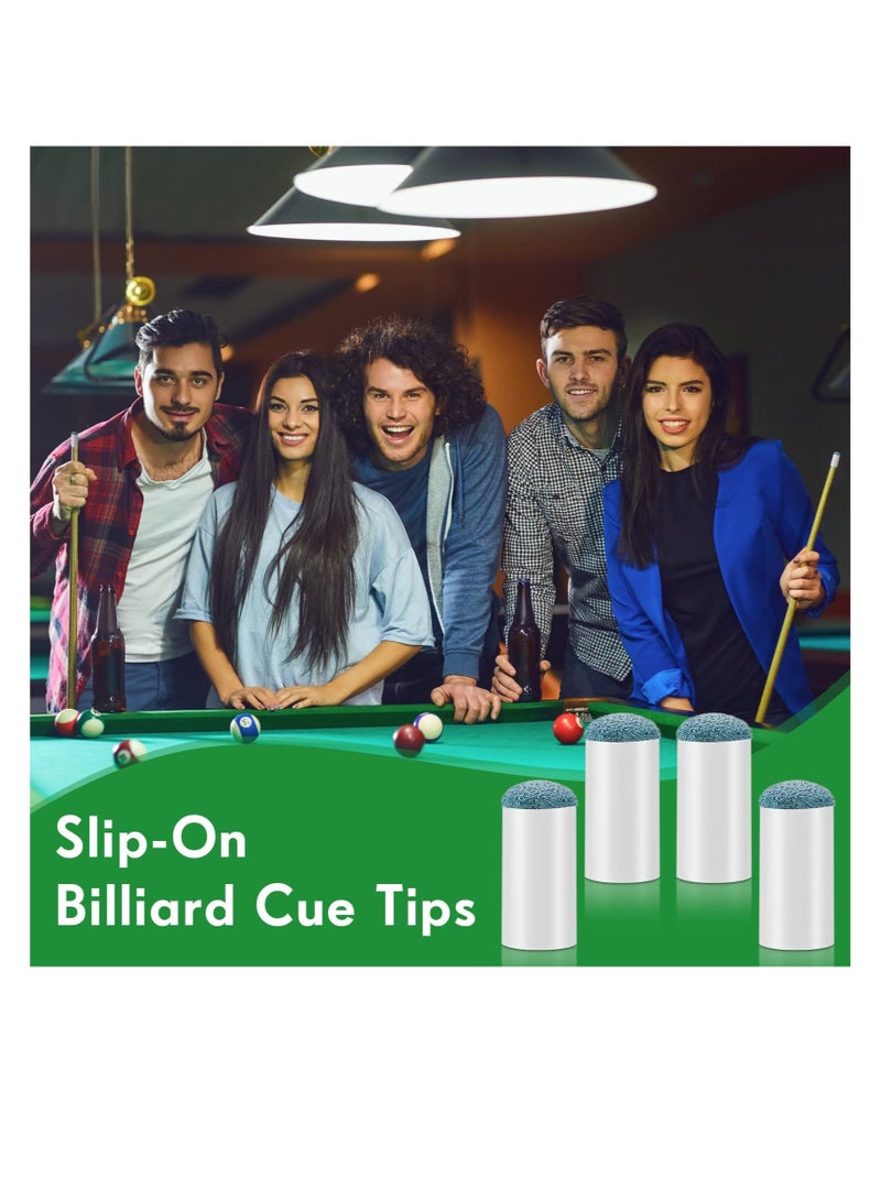 100 Premium Billiard Cue Tips for 9mm to 13mm Cues, Non-Slip Replacement Tips for Pool Players