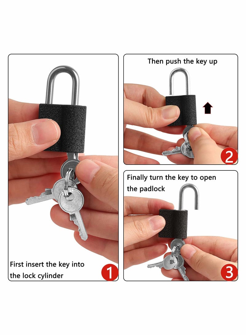 Solid Locks with Keys 6Pack 25mm Weatherproof Keyed Lock Mini Luggage Padlock Alike Suitcase for Travel Bags Cabinets School Gym Locker Toolbox