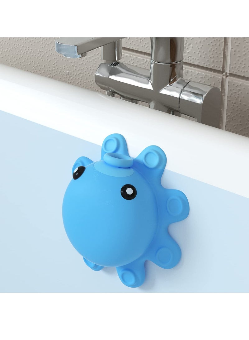 Bathtub Overflow Drain Cover Tub - tub Overflow Drain Cover, Soak Bath Overflow Drain Cover, Bathroom Spa Accessories, Adds Inches of Water for Deeper Bath Silicone, Blue