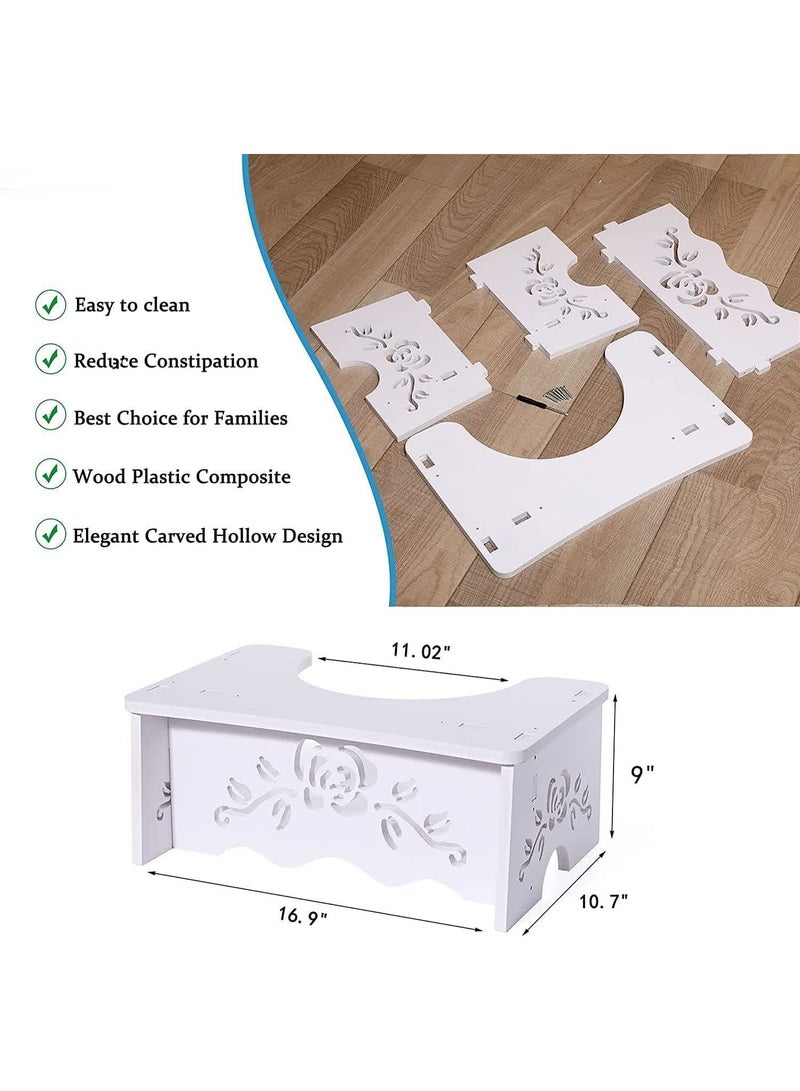 Squatting Toilet Stool - Stool for Bathroom, Toilet Potty Stool, Wood-Plastic Composite, 9 Inch, Bathroom Stool for Adults, Elderly