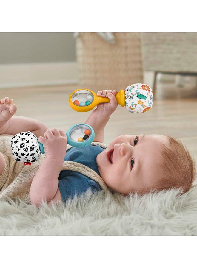 Rattle ‘N Rock Maracas Baby Rattle Sensory Toys For Newborn Babies Ages 3 Months And Older