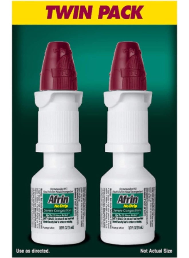 2 Pack Combo No Drip Severe Congestion 12 Hours Relief Nasal Decongestant Bottle Of 2/3 Oz