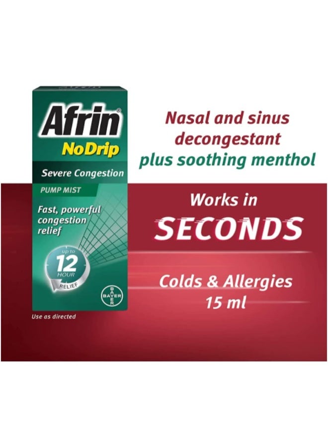 2 Pack Combo No Drip Severe Congestion 12 Hours Relief Nasal Decongestant Bottle Of 2/3 Oz