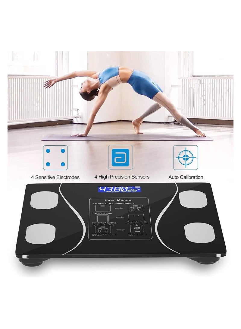 Smart High Accurate Digital Scale For Body Weight And Fat  Bluetooth Electronic Body Composition Monitor For BMI Heart Rate Analyzer Sync With Fitness App