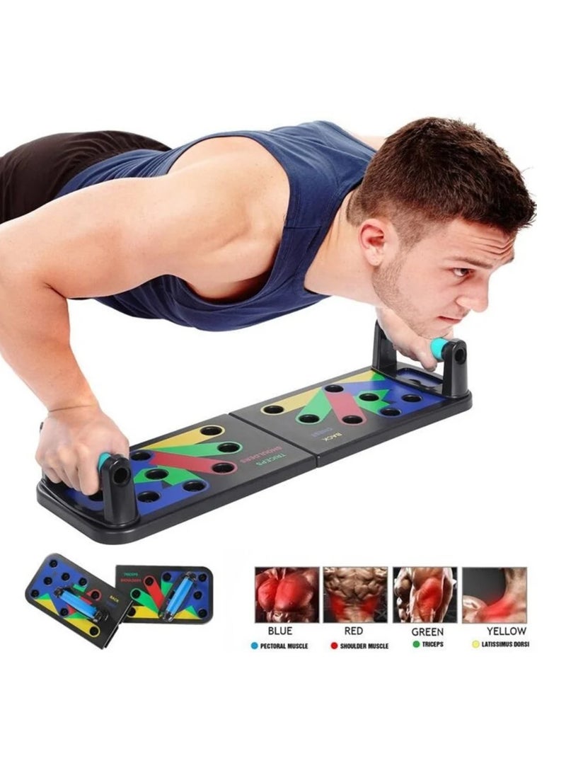 Push Up Board System 9 in 1 Body Building Exercise Tools Workout Push Up Stands Multifunctional Push Up Workout Board Training System For Men Women Strength Training Equipment