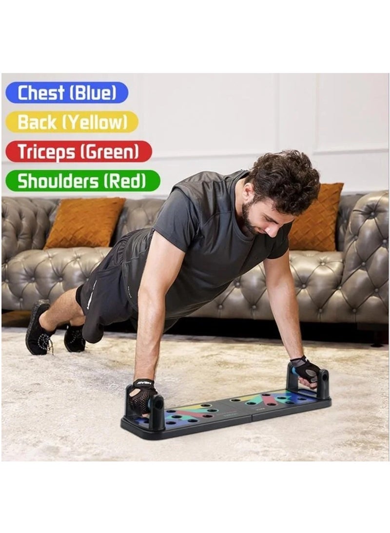 Push Up Board System 9 in 1 Body Building Exercise Tools Workout Push Up Stands Multifunctional Push Up Workout Board Training System For Men Women Strength Training Equipment