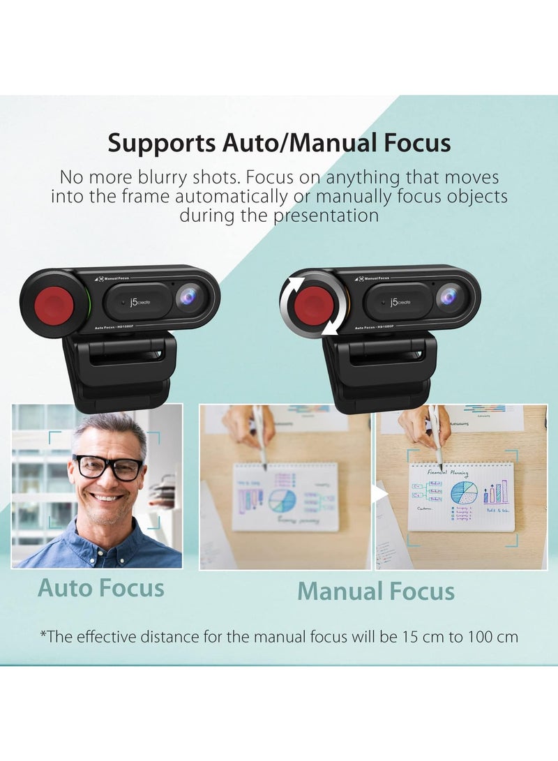 j5create HD Webcam with Auto & Manual Focus Switch