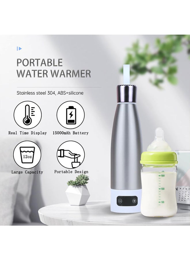 Portable Milk Warmer For Baby Formula, Water, Breastmilk, 18Hrs Constant Warming With Precise Temp Display, 12Oz