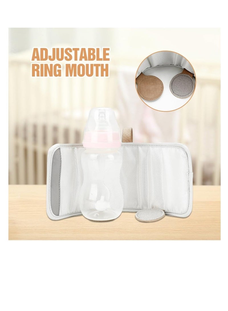 Milk Bottle Heater, Bottle Warmer Portable Baby Bottle Insulation Cover, Portable Baby Bottle Food Warmer, Adjustable Milk Warmer with Temperature Display