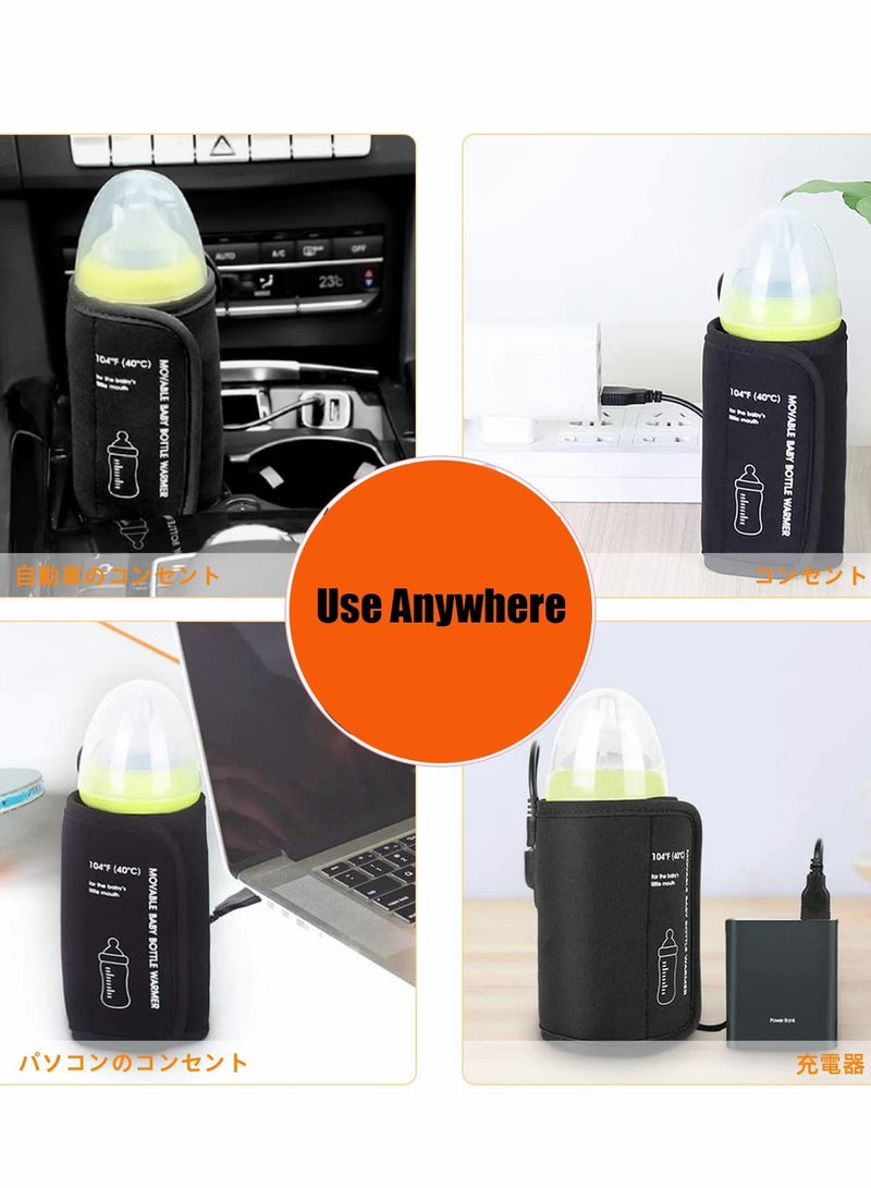 Portable Baby Bottle Warmer Insulation Bag, USB Car Compatible Bottle Cover for On,the,Go Use