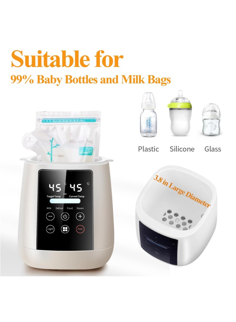 Baby Bottle Warmer, Fast Baby Milk Warmer with Accurate Temperature Control for Breastmilk or Formula, 48H Thermostat, with Defrost, Night Light, Heat Baby Food Jars Function, White