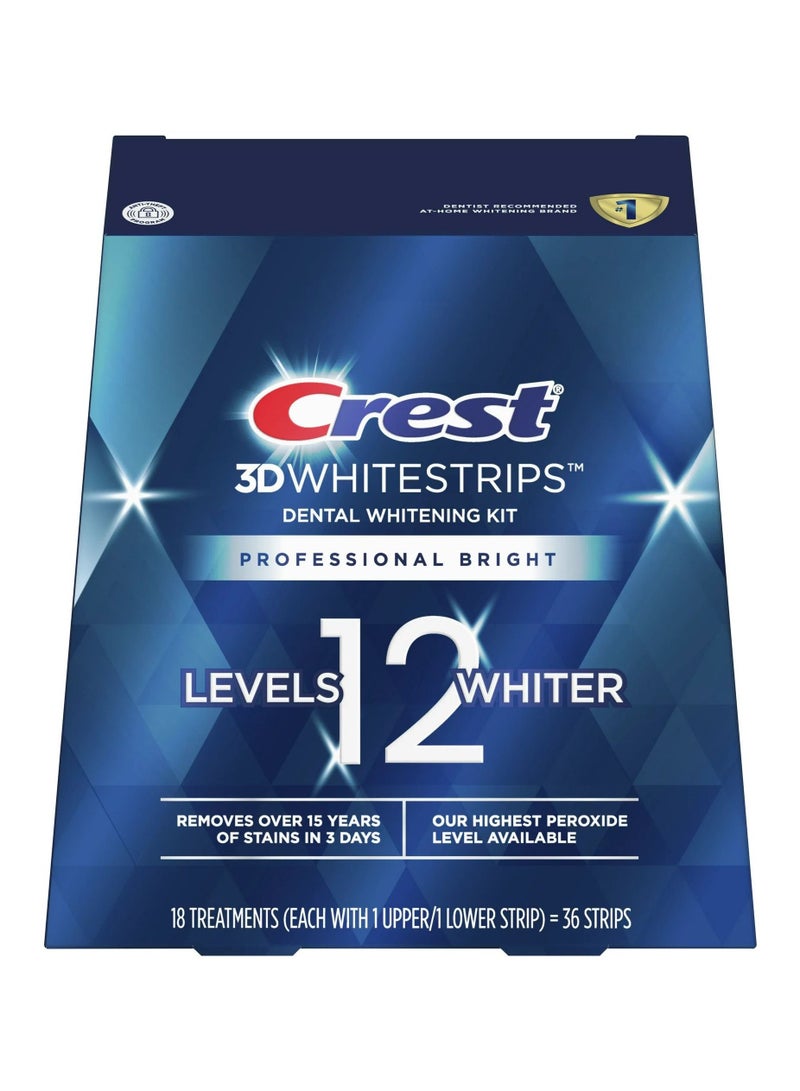 Crest 3DWhitestrips Professional Bright Teeth Whitening Kit, 18 Treatments