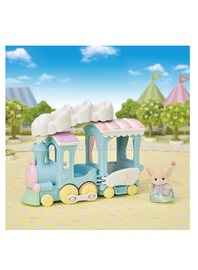 Floating Cloud Rainbow Train | Unisex | Plastic | Parade Train with Movable Parts, Includes Fennec Fox Baby & Cloud Chimney | Baby Amusement Park & Other Sets | Ages 3 & Up