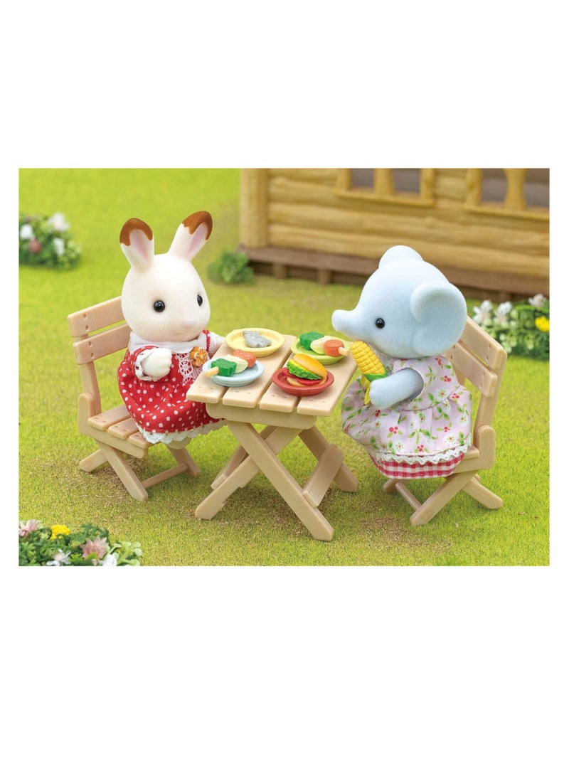 BBQ Picnic Set - Elephant Girl | Includes Exclusive Elephant Girl Miriam Figure, Grill, Table, Chairs & Accessories | Foldable Furniture & Colorful Plates |  Ages 3 & Up