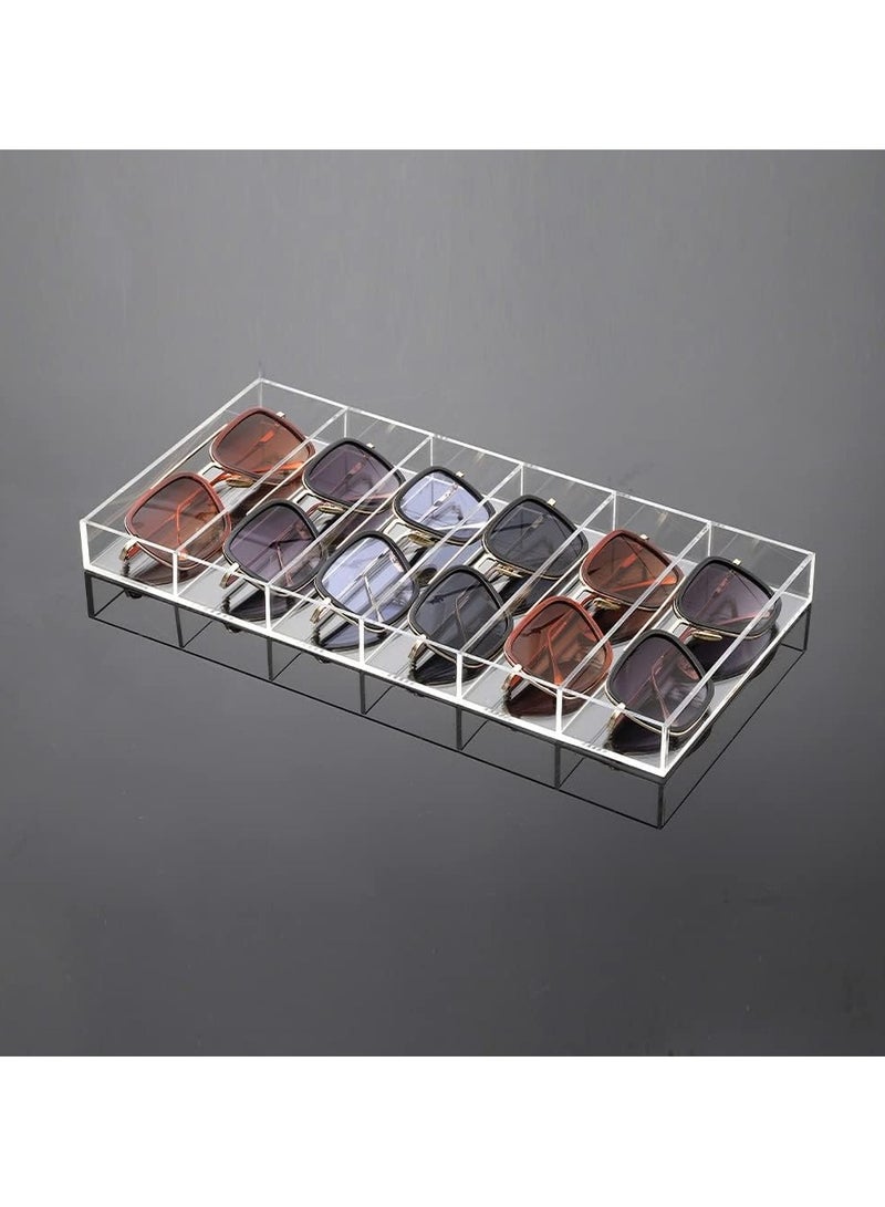 Acrylic Sunglasses Display Organizer, 6 Slot Clear Eyeglasses Storage Case Tray