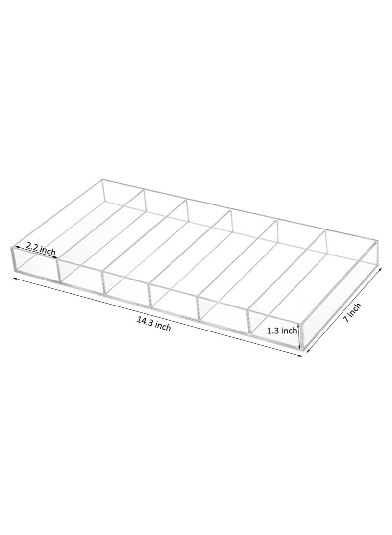 Acrylic Sunglasses Display Organizer, 6 Slot Clear Eyeglasses Storage Case Tray