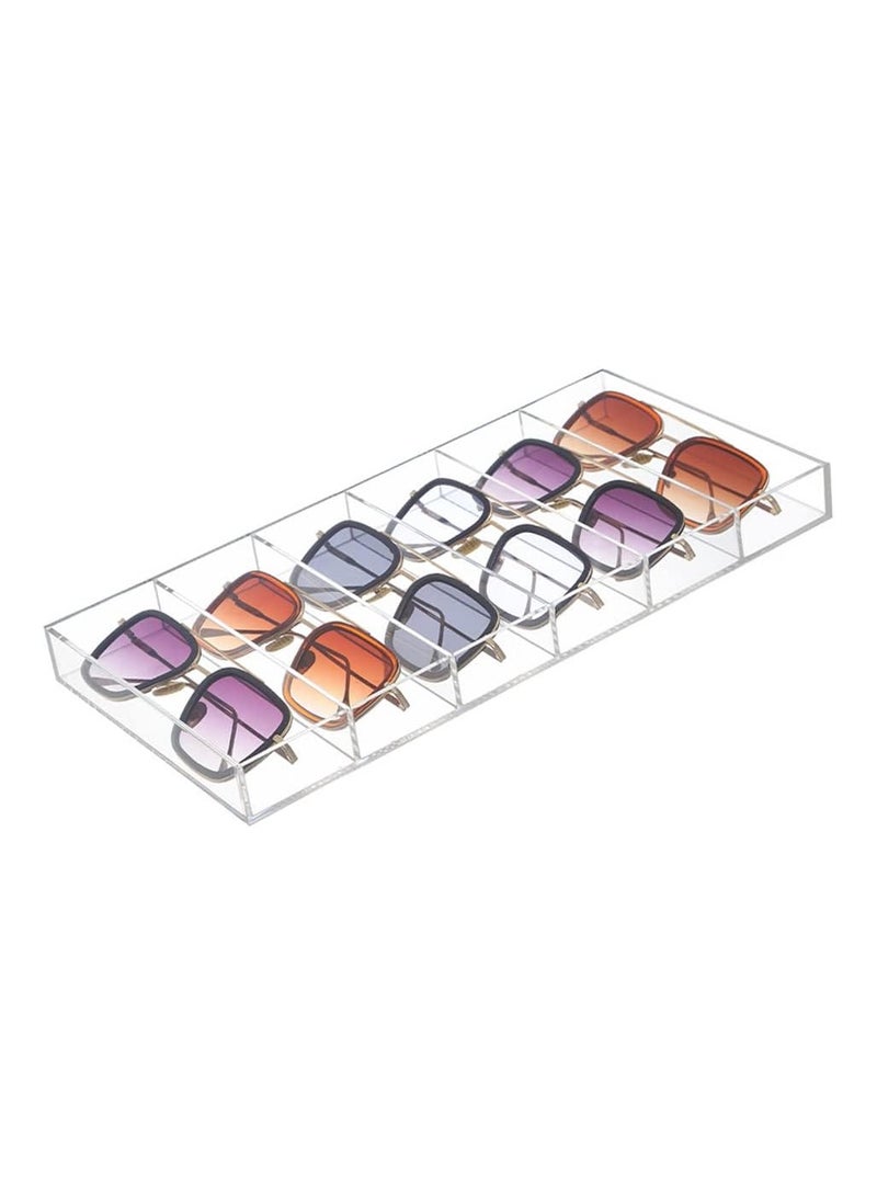 Acrylic Sunglasses Display Organizer, 6 Slot Clear Eyeglasses Storage Case Tray