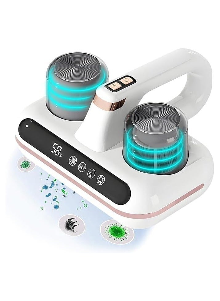 2 in 1 Bed Vacuum Cleaner,Cordless Dust Mite Cleaner with UVC Light,10000pa 3000 Rpm/Min Brushroll Rotation & Heating & Ultrasonic & Humidity detection & Smart display