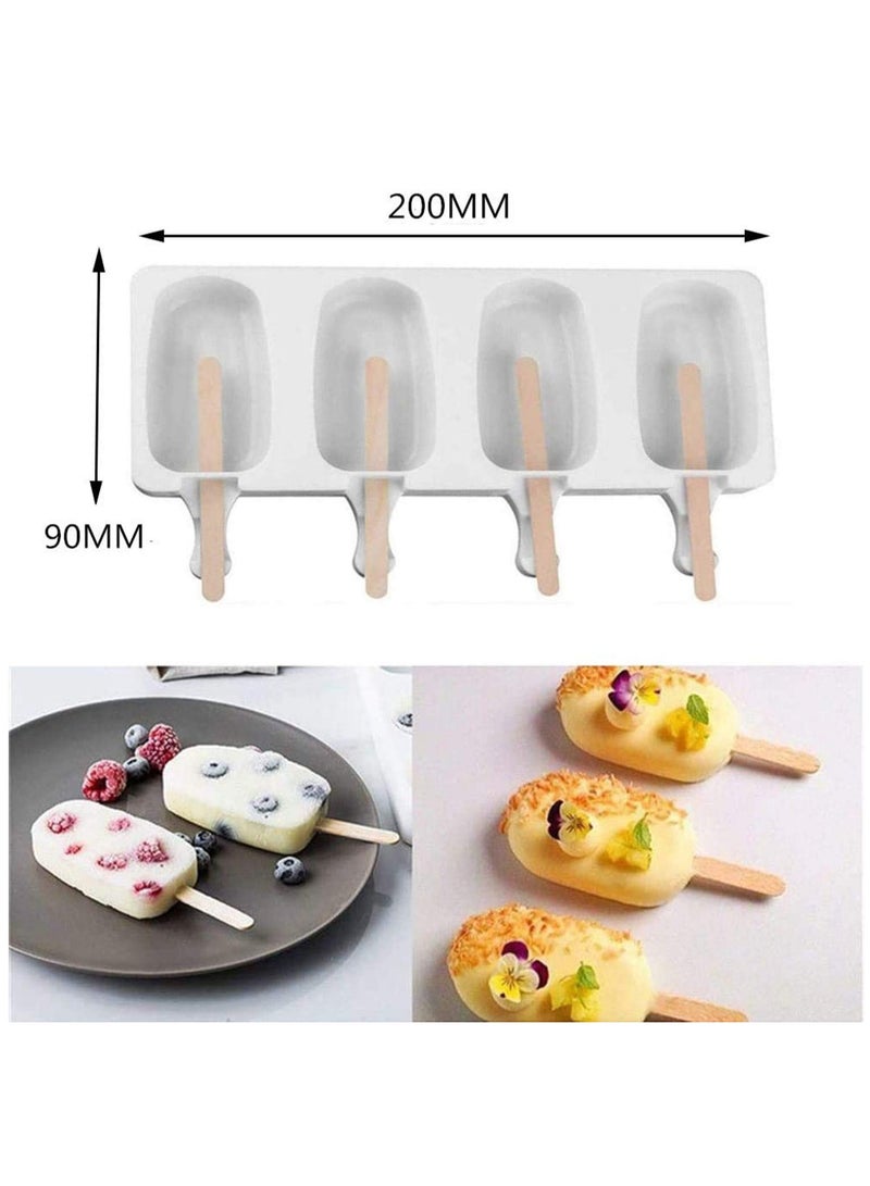 Silicone Ice Cream Molds, Ice lolly Moulds, Freezer Ice Cream Molds Maker with Popsicle Sticks, BPA Free Ice Cream Moulds, Reusable Ice Pop Mould