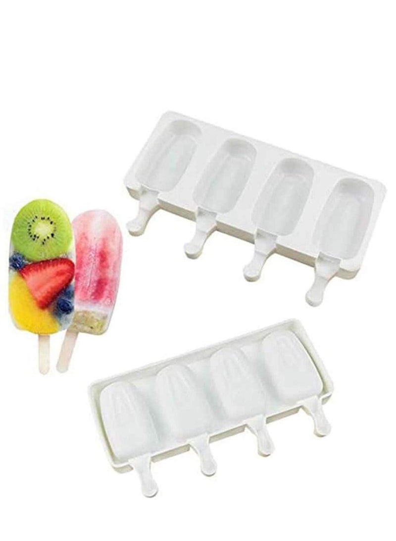 Silicone Ice Cream Molds, Ice lolly Moulds, Freezer Ice Cream Molds Maker with Popsicle Sticks, BPA Free Ice Cream Moulds, Reusable Ice Pop Mould